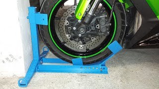 Motorcycle Front Wheel Chock Homemade [upl. by Ittap386]