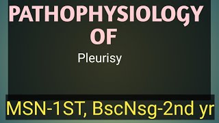 PATHOPHYSIOLOGY OF PLEURISY [upl. by Atiuqihs]