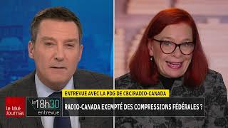 CBCRadioCanada supprime 800 postes  entrevue avec la PDG Catherine Tait [upl. by Naoh]