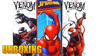 Titan Hero Series Venom y Carnage Unboxing Power Fx Spiderman [upl. by Nodyarg]