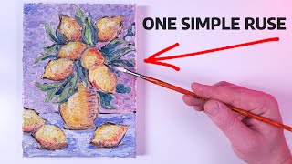 Simple Lemon Still Life Oil Painting Tutorial For Beginners  Relaxing Art Therapy [upl. by Yekcin]