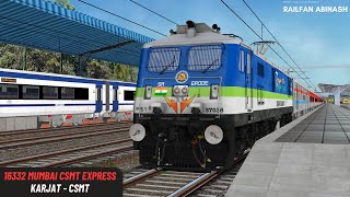 Karjat to CSMT in 16332 Mumbai CSMT Express  Indian Train Simulator  MSTSOPEN RAILS [upl. by Sanford433]