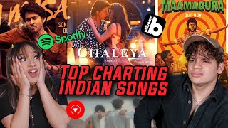 Reacting to the TOP 10 Most Popular Songs in India right now [upl. by Isolda415]