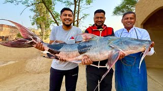 68 Pounds Big Catfish  Huge Fish Cutting and Cooking  Giant Catfish Fry  Village Food Secrets [upl. by Ainelec]