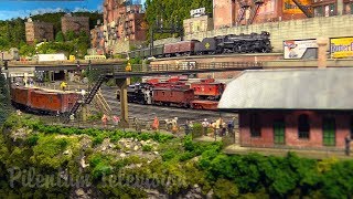 One of the finest and most famous model railroad layouts in the United States in HO scale [upl. by Lucho]