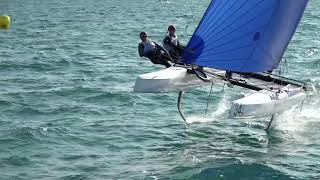 Nacra 17 Sailing  Raw video of Gold Fleet at 2017 Worlds [upl. by Monafo]