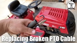 Replacing Broken PTO Blade Engagement Cable on MTD Riding Mower [upl. by Adnavoj]