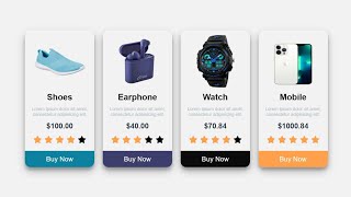 Responsive Product Cards design with HTML and CSS [upl. by Eirrak]
