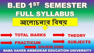 BEd 1st Semester Full Syllabus l Baba Saheb Ambedkar Education University [upl. by Moreen]