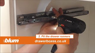 Blum Tandembox Antaro  deep replacement kitchen drawer box  2 of 3 Fit the drawer runners [upl. by Noiztneb]