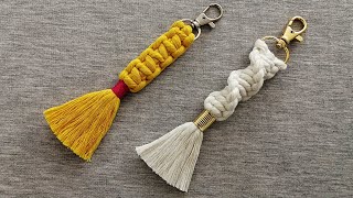 DIY Tutorial l How to make Macrame Keychains  5 Easy Beautiful Patterns [upl. by Hnaht]