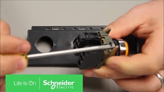 Mounting the Harmony XB4 ZB4 22mm Metal Push Button amp Contacts  Schneider Electric Support [upl. by Brandes]