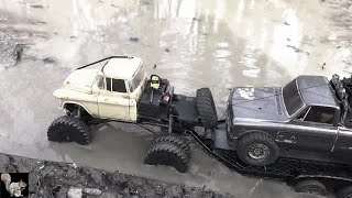 Axial Scx24 Dually Pulls Trailer Through The Mud [upl. by Atik]