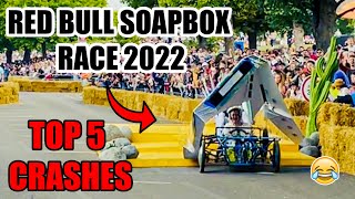 TOP 5 CRASHES AT RED BULL SOAPBOX RACE LONDON 2022  Try not to Laugh at Soapbox Crashes😂 [upl. by Hoshi857]