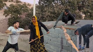 Nomadic life Placing cement with nomadic friends cooperation of friends of a nomadic couple [upl. by Auqinet]