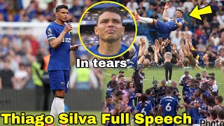 THIAGO SILVA FULL FAREWELL SPEECH IN ENGLISH  Guard of Honour and Celebration🔥Thiago Silva in Tears [upl. by Ahsil]