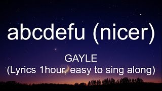 GAYLE  abcdefu nicer Lyrics 1hour easy to sing along [upl. by Etta]