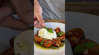 Tomato and Burrata Salad with Basil Pesto and Toasted Pine Nuts [upl. by Kerrill]