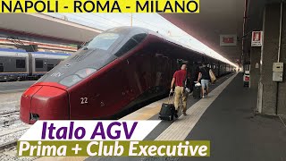 Italys Italo train  Prima vs Club Executive Class  Napoli  Roma  Milano  Trip report [upl. by Ifok]