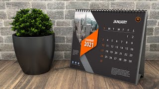 New Year Calendar Design  Desk Calendar Design in Illustrator Cc  Vertex Graphic [upl. by Emyam]