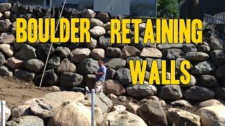 How to Build a Boulder Retaining wall [upl. by Dollie]