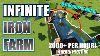 EASY Iron Farm MINECRAFT  14002000 Per HOUR [upl. by Raddy]