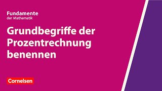 Grundbegriffe der Prozentrechnung benennen  Fundamente der Mathematik  Erklärvideo [upl. by Ayalat]