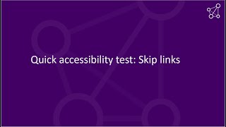 Quick accessibility test Skip links [upl. by Atalanta196]