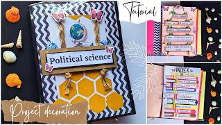 Project file decoration  Class 12th political science project  Project file decoration ideas [upl. by Ainosal363]