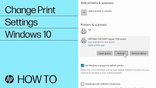 How to Change Print Settings in Windows 10  HP Computers  HP Support [upl. by Siuqram]