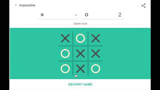 impossible mode tic tac toe Google I beat it [upl. by Lewan478]