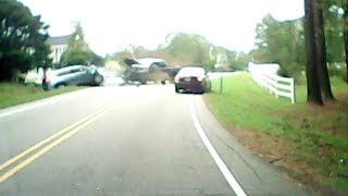 Dash Cam Captures Shocking HeadOn Collision [upl. by Ycrem425]