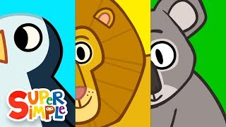 Turn amp Learn ABCs  AT THE ZOO  ​​🌈 Super Simple ABCs [upl. by Nwahsauq]