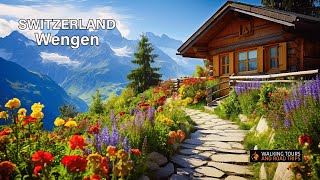 Wengen Switzerland 🇨🇭 Swiss Village Tour  Most Beautiful Villages in Switzerland 4k video walk [upl. by Garling]