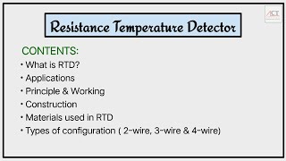 RTD  Resistance Temperature Detector  Temperature Sensors [upl. by Ittam]