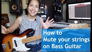 How to properly mute your strings on bass guitar  First lesson on bass [upl. by Tommie775]