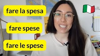 Learn Italian vocabulary fare la spesa fare spese fare le spese [upl. by Yelda425]