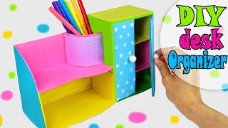 DIY DESK ORGANIZER MULTIFUNCTIONAL FROM CARDBOX EASY TUTORIAL [upl. by Kienan744]