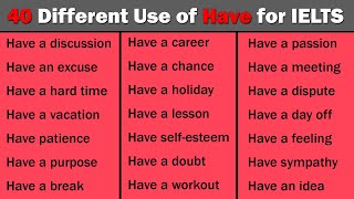 40 Most Commonly Used Have Collocations for IELTS [upl. by Otsedom]