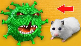 🐹Hamster vs Virus 🦠 DIY Maze with Traps [upl. by Anawt341]