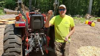 How To Remove 3Point Hitch Arms from Kubota L4701 Tractor  Woodyard Wednesday [upl. by Anaicul742]