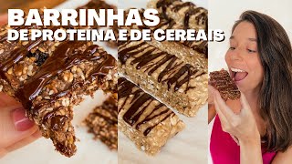 BARRA DE CEREAL E BARRA DE PROTEÍNA CASEIRAS [upl. by Anaujd]