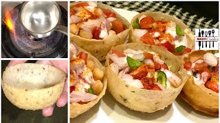 Edible bowls katori chaat Recipe by Maddycooks [upl. by Bigler]