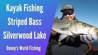 Kayak Fishing  Striped Bass  Silverwood Lake [upl. by Mandeville]