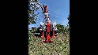 Rotator Winching Stuck Tractor 130 Down Steep Hill [upl. by Richardson]