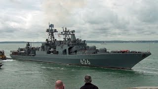 🇷🇺 🇬🇧 Russian Navy UdaloyClass Destroyer ViceAdmiral Kulakov Goodwill Visit To Portsmouth UK [upl. by Mandle]