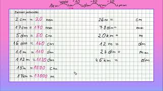 JEDNOSTKI DŁUGOŚCI zamiana jednostek  klasa 4 zadanie 1 [upl. by Nemajneb133]