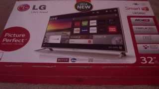 UNBOXING 32LB5800 LG 32 INCH 1080P SMART TV [upl. by Annahsat]