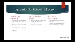 Apremilast Study for Behçets disease [upl. by Adihaj]