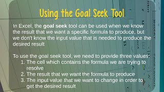 How to Use the Goal Seek Tool in Microsoft Excel [upl. by Norrat]